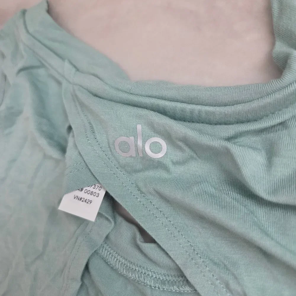 Alo Yoga Central Tank In Color Moss Size XS